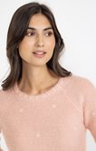 Pull en maille fluffy et pois en sequins