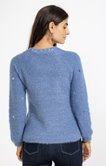 Pull en maille fluffy et pois en sequins