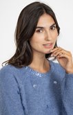 Pull en maille fluffy et pois en sequins