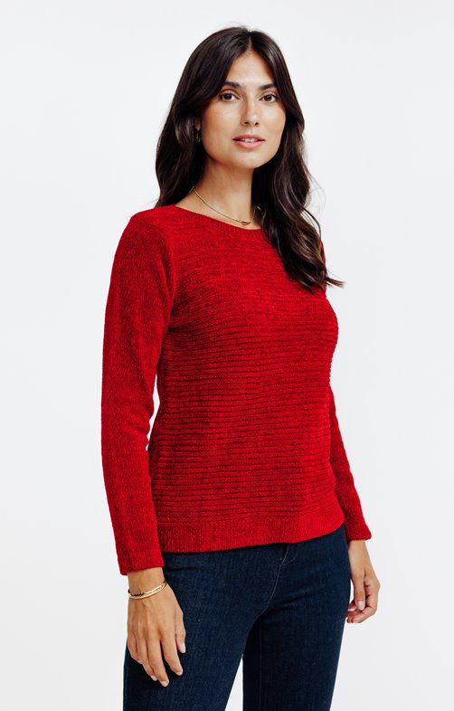 Pull links links maille chenille