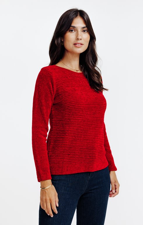 Pull links links maille chenille