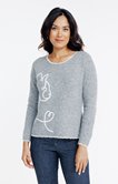Pull avec motif chat contrasté