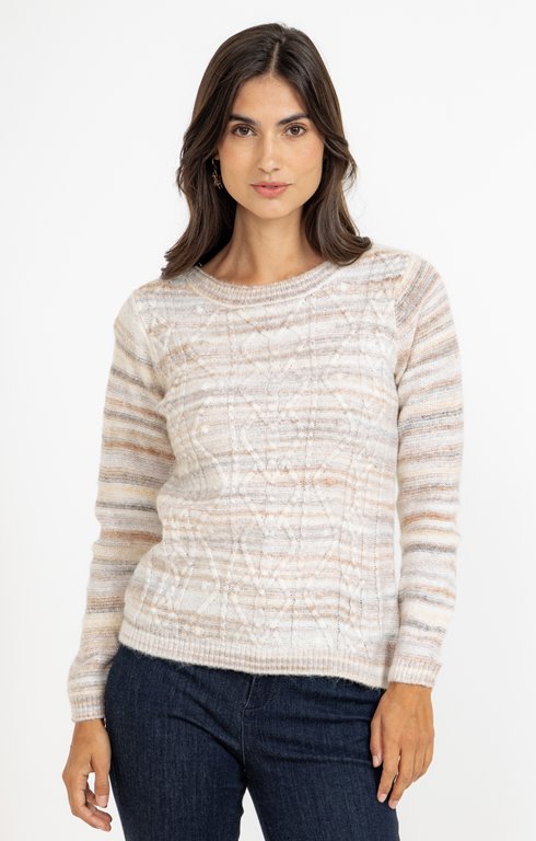 Pull en maille fantaisie multicolore