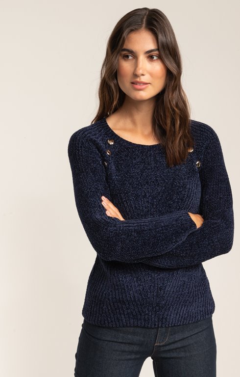PULL COL ROND EN COTE ANGLAISE