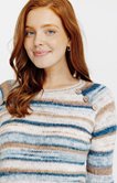 Pull rayé multicolore