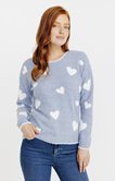 Pull avec coeurs placés all over