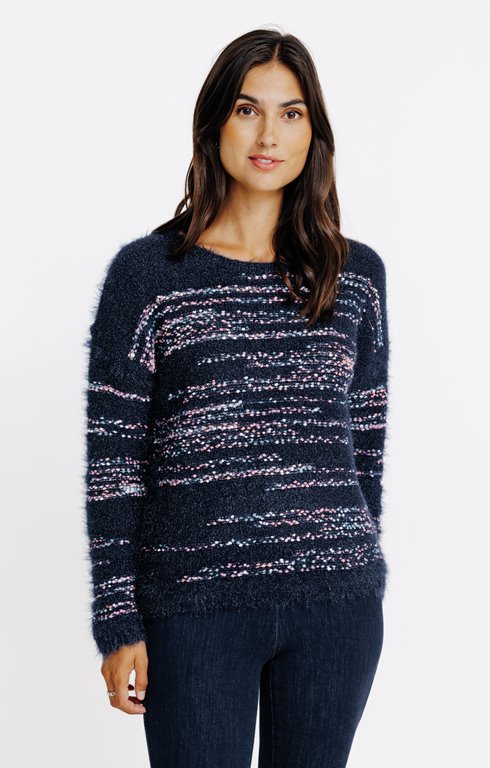 Pull à rayures intarsia