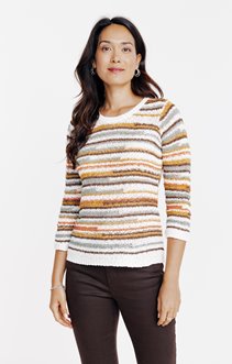 Pull effet rayures multicolores