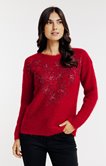 Pull en maille fluffy et broderies