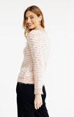Pull tricotage fantaisie et rayures