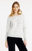 Pull tricotage fantaisie et rayures