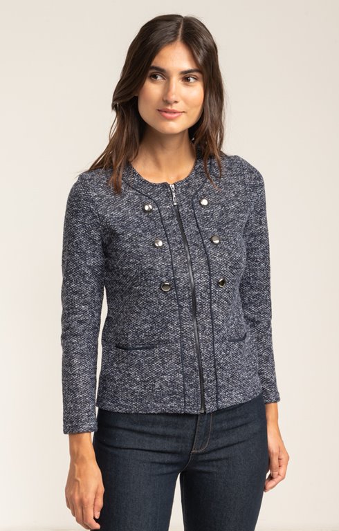 CARDIGAN ZIPPE DETAILS BTN PLACEES