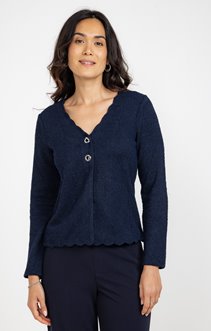 Cardigan détails festonnés