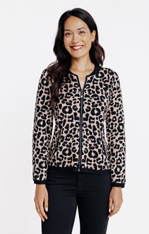 Cardigan à motif léopard