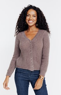 Cardigan maille fluffy