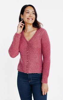 Cardigan maille fluffy