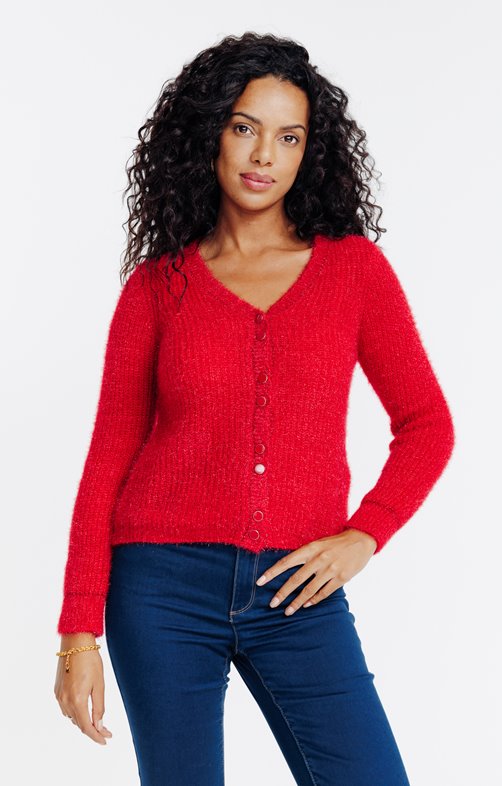 Cardigan maille fluffy