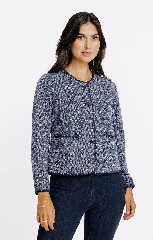 Cardigan détails contrastés