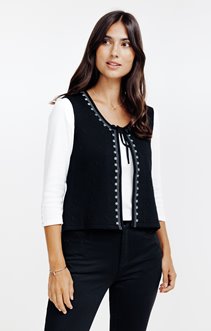 Cardigan matelassé avec broderies