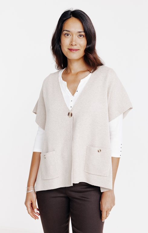 Cardigan poncho sans manches