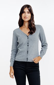 Cardigan avec boutons en forme de coeur