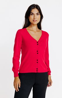 Cardigan avec boutons en forme de coeur