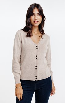 Cardigan avec boutons en forme de coeur