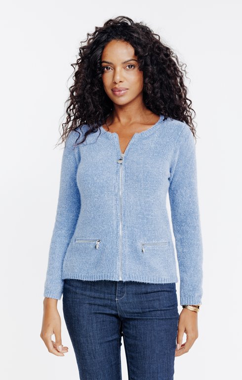 Cardigan maille chenille