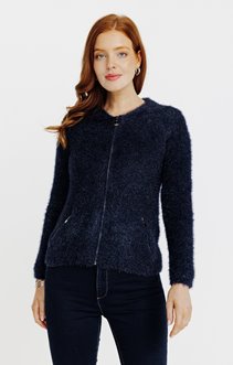 Cardigan maille fluffy