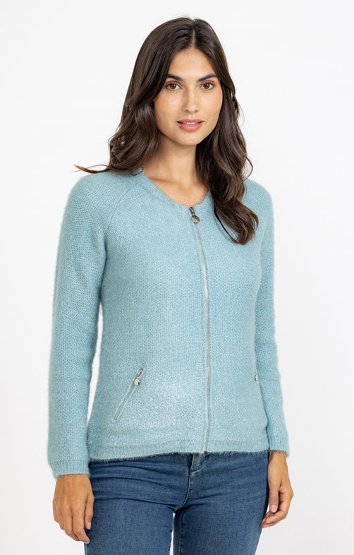 Cardigan maille fluffy
