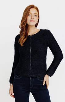 Cardigan maille fluffy multicolore