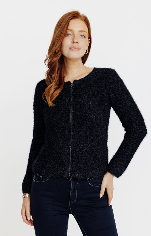 Cardigan maille fluffy multicolore