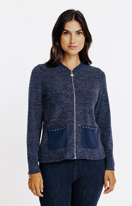 Cardigan maille brillante