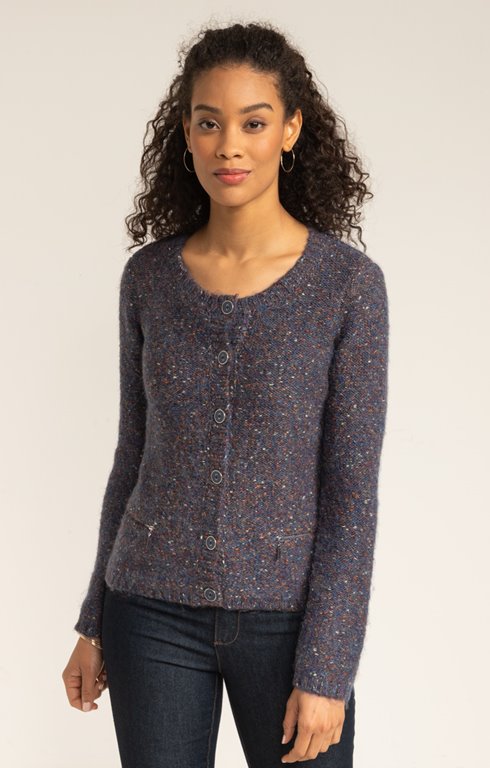CARDIGAN FIL FANTAISIE BOUTONNE ALL OVER