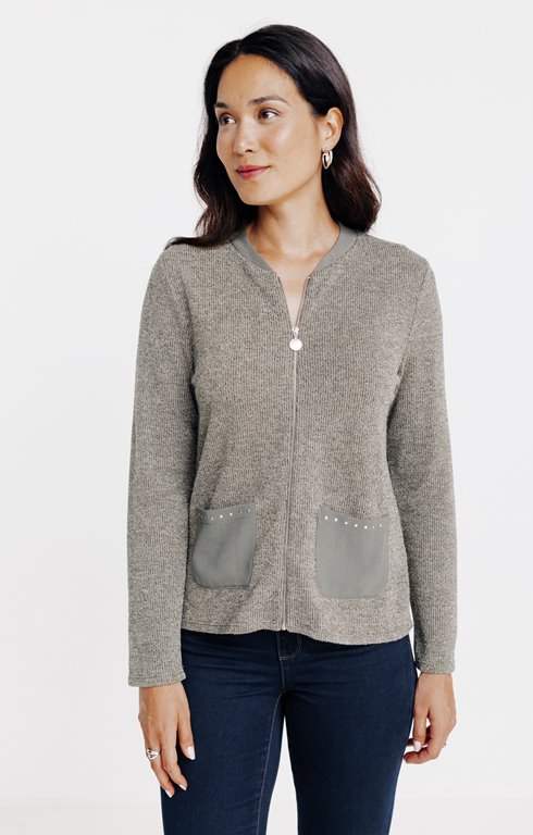 Cardigan maille brillante