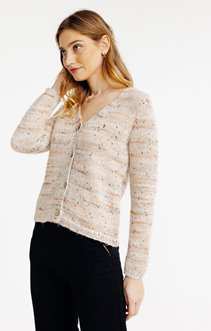 Cardigan maille fantaisie brillante