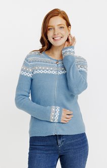 Cardigan avec jacquard placé
