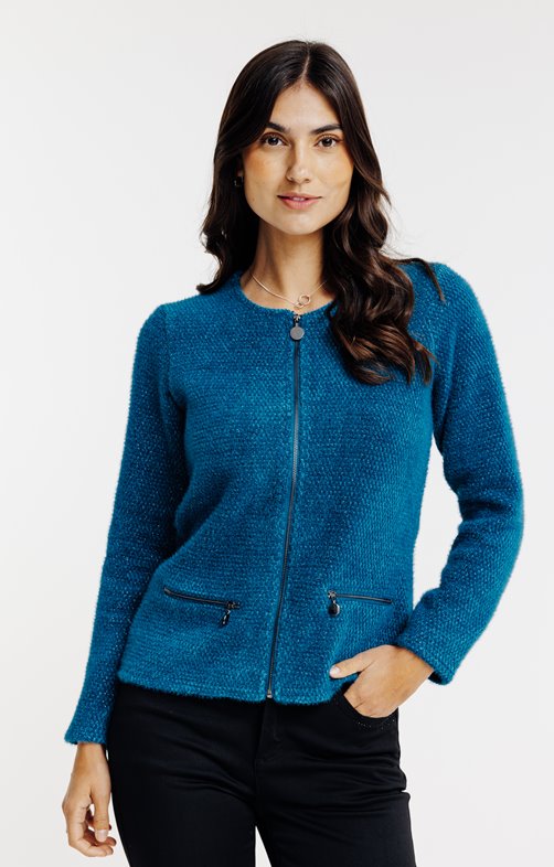 Cardigan maille brillante fantaisie
