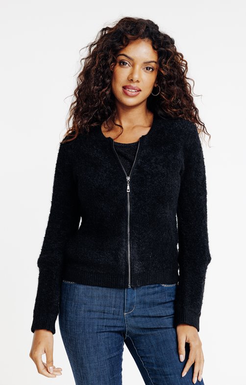 Cardigan maille fantaisie bouclette