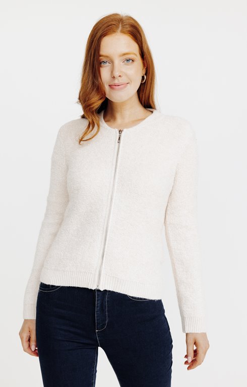 Cardigan maille fantaisie bouclette