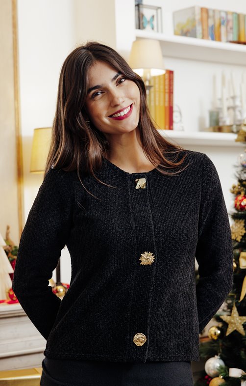 Cardigan maille chenille