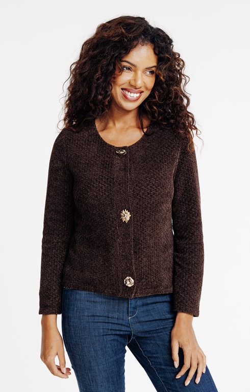 Cardigan maille chenille