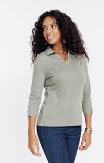Tee-shirt uni col polo