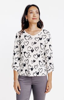 Tee-shirt imprimé coeur col v