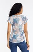 Tee-shirt imprimé chats manches courtes