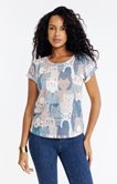 Tee-shirt imprimé chats manches courtes