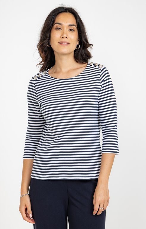Tee-shirt rayé col rond