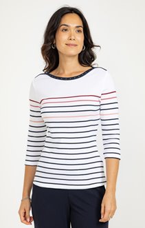 Tee-shirt rayé col bateau