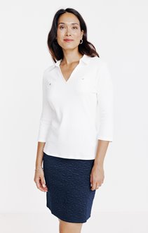 Tee-shirt uni col polo