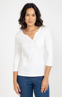Tee-shirt uni col mao